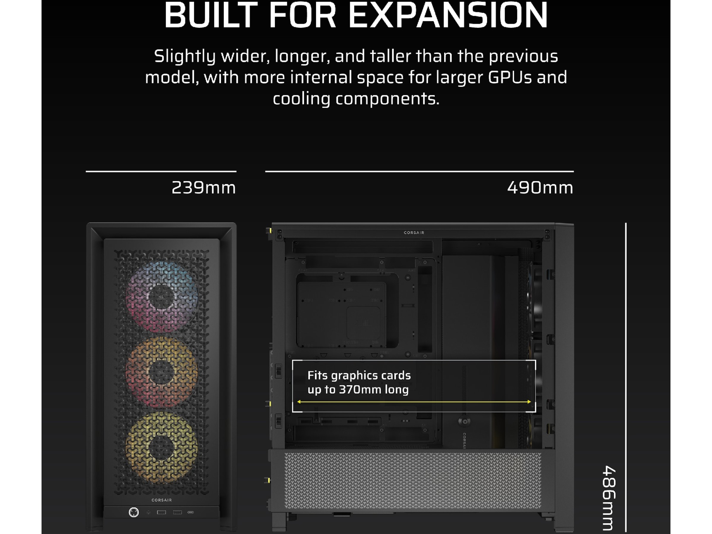 Corsair FRAME 4000D ARGB Mid-Tower (svart) Midi tower