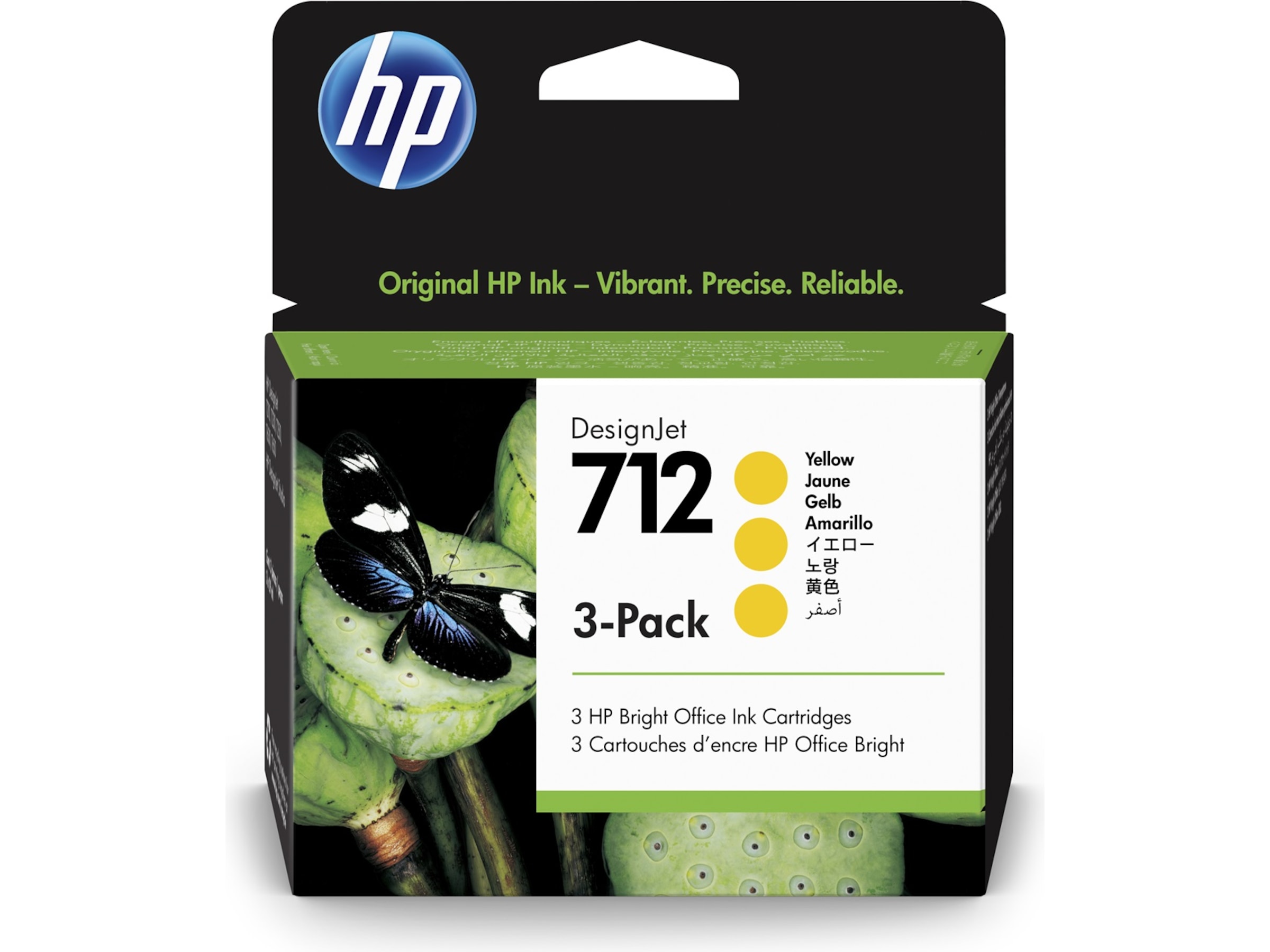 HP bläck 712 3-pack Gul Bläckpatron