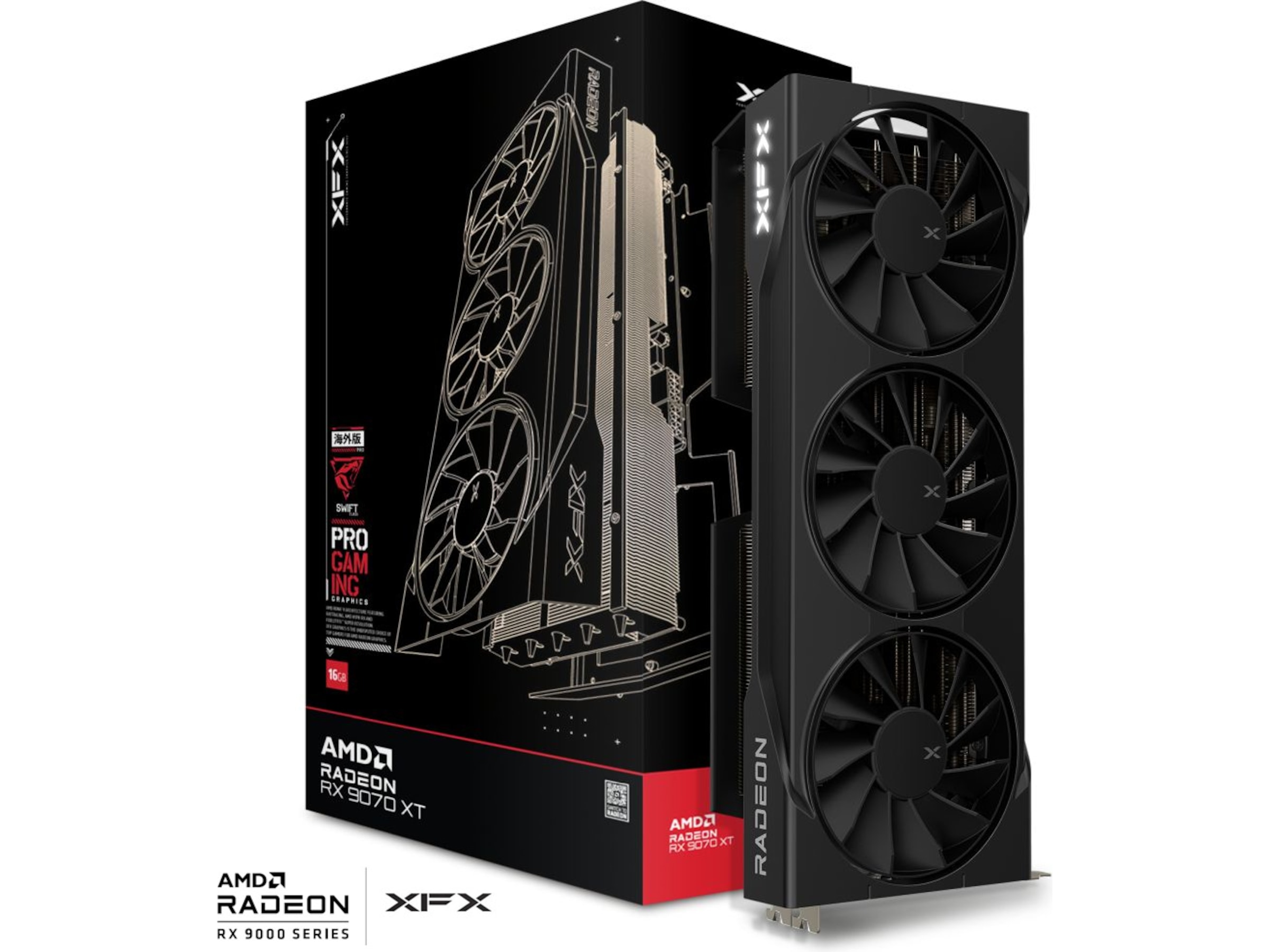 XFX Swift AMD Radeon RX 9070XT Triple fan Gaming Edition 16GB GDDR6 Grafikkort