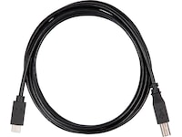 USB-C till USB-B kabel 2m (svart) USB-kablar