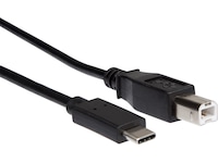 USB-C till USB-B kabel 2m (svart) USB-kablar