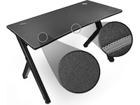 Svive Cygnus Gaming Desk matt svart med grå sömmar Gamingdesk