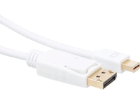 MiniDP till Displayport kabel 5m (vit) Skärmkablar