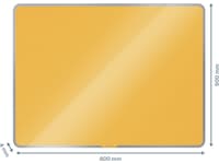 Leitz Cosy Glastavla - magnetisk whiteboard 80x60 cm - varm gul Whiteboards