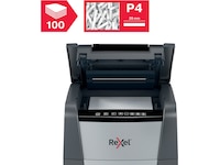 Rexel dokumentforstörare Optimum AutoFeed+ 100X auto korsklippning P4 Dokumentförstörare