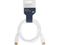 Displayport kabel 2m (vit) Skärmkablar