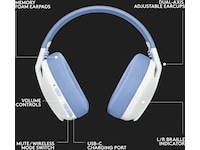 Logitech G435 LIGHTSPEED Trådlöst Gaming Headset (vit/blå) Gamingheadset