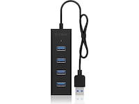 Icy Box USB 3.0 Type-A 4-port hub, IB-HUB1409-U3 Dockningsstation och USB-hub