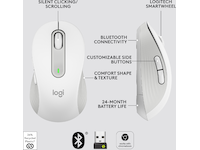 Logitech Signature M650 Large trådlös mus Offwhite Mus