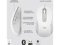 Logitech Signature M650 Large trådlös mus Offwhite Mus