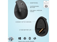Logitech Lift Vertikal mus (graphite) Mus