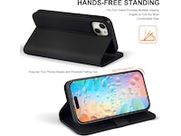 iiglo iPhone 15 Plus Plånboksfodral (svart) Mobilskal
