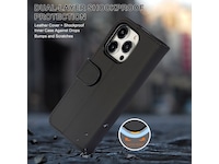 iiglo iPhone 15 Pro Plånboksfodral (svart) Mobilskal