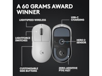 Logitech G Pro X Superlight 2 Lightspeed Trådlös Gamingmus (vit) Gamingmus