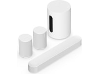 Sonos Beam (Gen2) Soundbar (vit) + 2x Era 100 och 1x Sub Mini Soundbars
