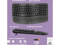 Logitech Wave Keys trådlöst tangentbord (grafit) Tangentbord