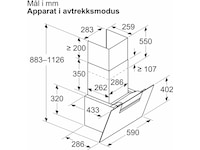 Siemens iQ300 LC67KFN60 Ventilator (svart) Väggmonterad köksfläkt