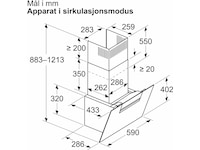 Siemens iQ300 LC67KFN60 Ventilator (svart) Väggmonterad köksfläkt