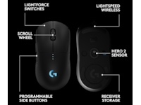 Logitech PRO 2 Lightspeed Trådlös Gamingmus (svart) Gamingmus
