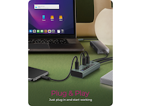 ICY BOX 7 Port USB-C Hub (blå/grå) Dockningsstation och USB-hub