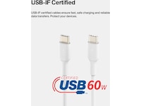 Belkin USB-C kabel 2m (vit) USB-kablar