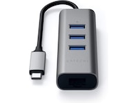 Satechi USB-C Hub 2-i-1 (grå) Dockningsstation och USB-hub