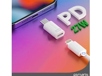 4smarts Lightning till USB-C Adapter, 2-pack (vit) Adaptrar och kablage