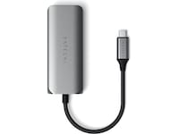 Satechi 4-in-1 USB-C och Ethernet docking (rymdgrå) Dockningsstation och USB-hub