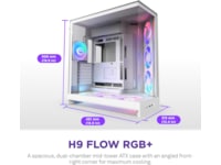 NZXT H9 Flow RGB+ Mid Tower (vit) Midi tower