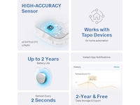 Tapo T310 V1.2 Smart temperatur- och luftfuktighetsmätare Sensorer