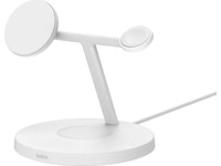 Belkin 3-in-1 Qi2 15W Laddställ (vit) Trådlös laddare