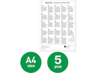 Leitz rengöringsark till lamineringsmaskin, paket med 5 ark Tillbehör för kontorsmaskiner