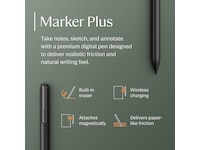 reMarkable Paper Pro 7.3" inkl. Marker Plus & Book Folio (svart skinn) Digitala anteckningsblock