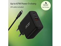 Acer 67W GaN PD-laddare med 3 portar Batteri och laddare