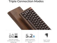 Keychron K2H-F1W-BO mekaniskt tangentbord 75% trådlöst (valnöt) Gamingtangentbord
