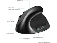 KENSON Vertical Mouse Comfi 2 trådlös mus (svart) -B-Grade Demo mus