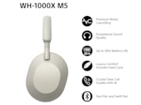 Sony WH-1000XM5 trådlösa hörlurar, Over-Ear (silver) -B-Grade Demo headset