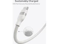 Anker 240W USB-C flätat kabel 1,8m (vit) USB-kablar
