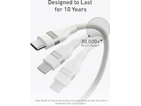 Anker 240W USB-C flätat kabel 1,8m (vit) USB-kablar