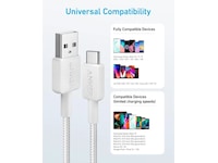 Anker 322 PowerLine USB-A till USB-C kabel 1,8m (vit) USB-kablar