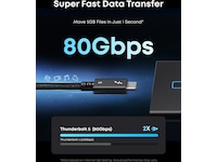 Anker Prime 240W USB-C till Thunderbolt 5 kabel 0,5m (svart) USB-kablar