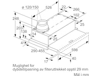 Siemens LI64LB531 iQ300 Utdragbar köksfläkt Väggmonterad köksfläkt