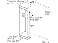 Bosch Serie 4 KIV87VFE0 Integrerat kombiskåp Kyl & frys kombiskåp