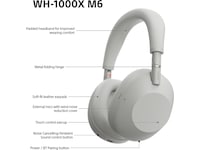 Sony WH-1000XM6 trådlösa hörlurar (silver) Hörlurar