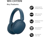 Sony WH-CH735N Trådlösa Brusreducerande Hörlurar (blå) Hörlurar