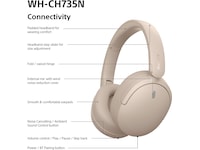 Sony WH-CH735N Trådlösa Hörlurar (beige) Hörlurar