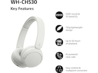 Sony WH-CH530 Trådlösa Bluetooth Hörlurar (vit) Hörlurar