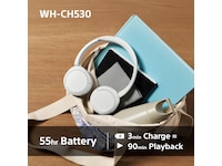 Sony WH-CH530 Trådlösa Bluetooth Hörlurar (vit) Hörlurar
