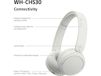 Sony WH-CH530 Trådlösa Bluetooth Hörlurar (vit) Hörlurar