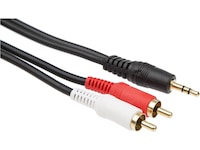 Minijack till RCA kabel 2m (svart) HiFi- och högtalarkablar